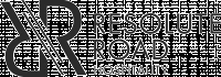 The image shows a logo with the text "Resolute Road Hospitality" and a stylized "R" design. logo on footer section. Link to external website.