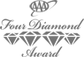 The image displays a graphic with the words "AAA Four Diamond Award" accompanied by four diamond shapes arranged in a row.